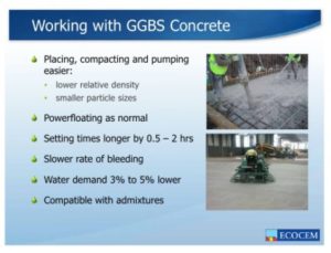 Working with a GGSB concrete mix